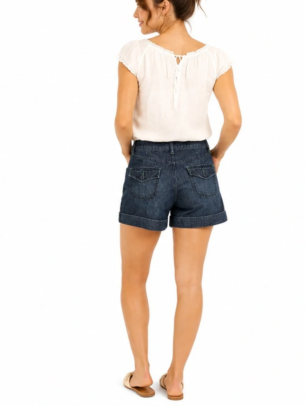 Anthropologie Bica Cheia Denim Cuffed Shorts Size 2 - Picture 3 of 4